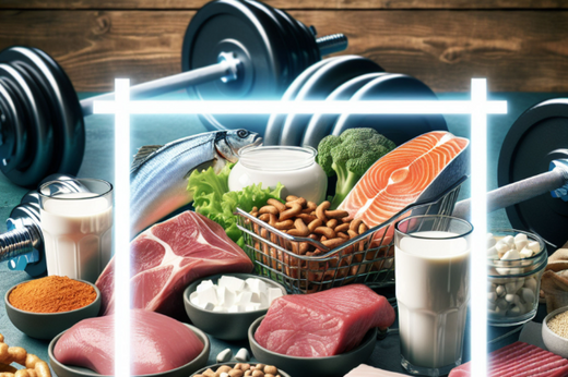 A variety of protein-rich foods for muscle building.